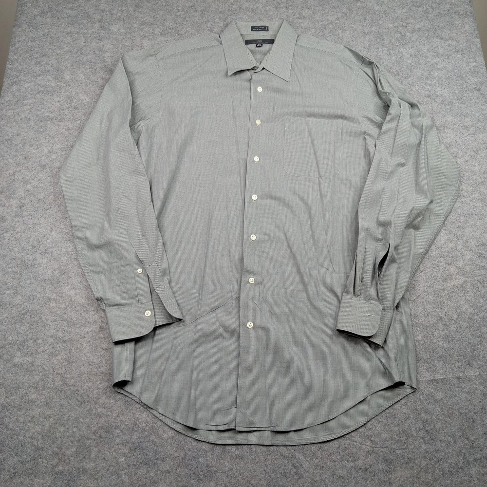 Woodward Shirt Mens 16.5 36/37 Gray Check Long Sleeve Button Down Cotton Dress
